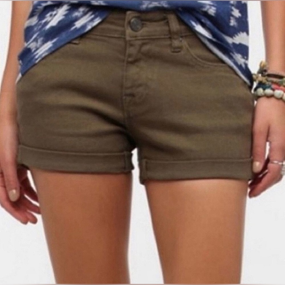Army Green BDG Denim “Midrise Alexa Shorts”